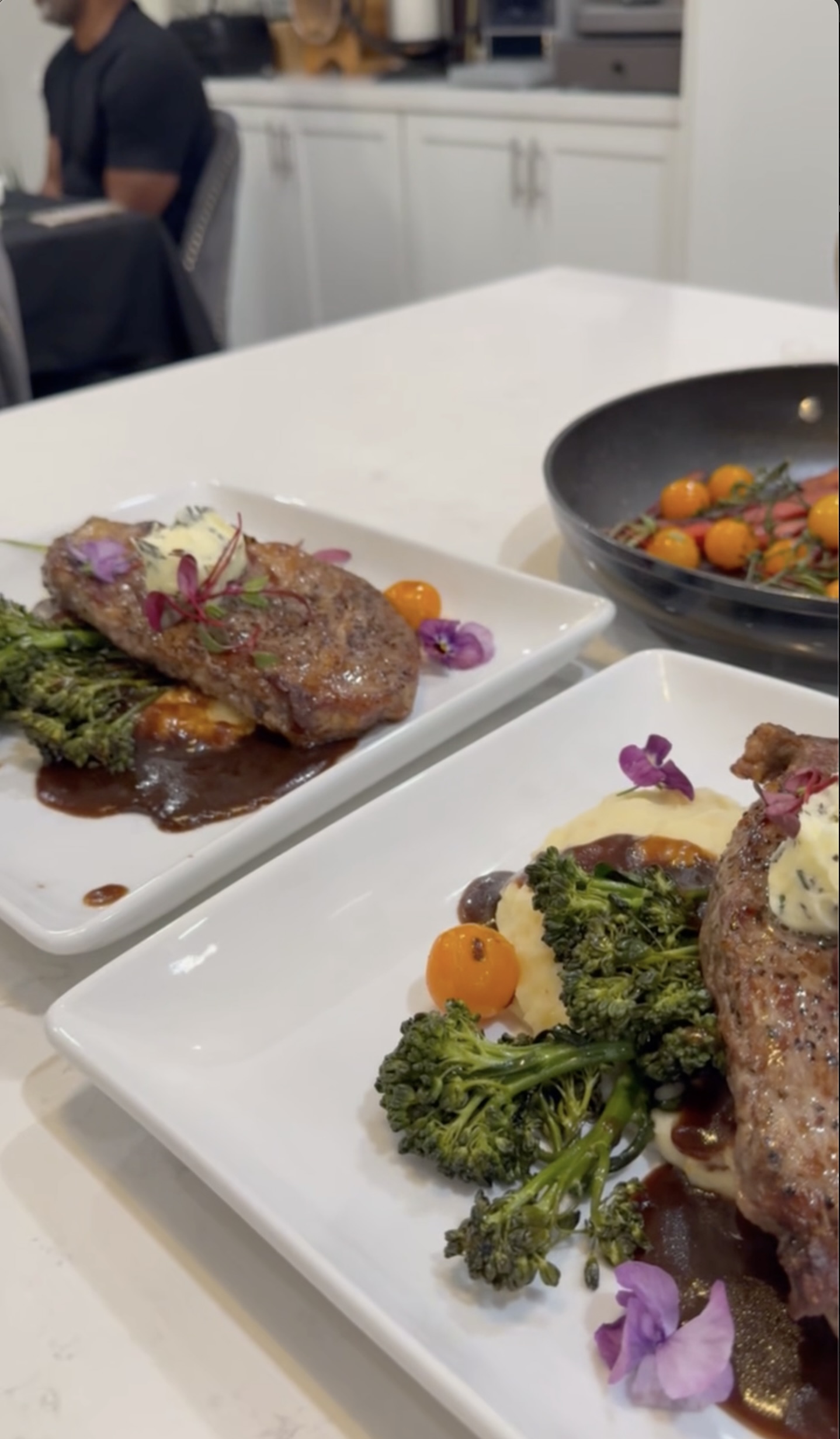 Romantic dinner setup with candles